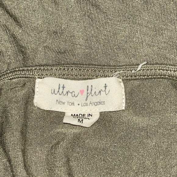 Ultra Flirt Olive Green Bodysuit - Picture 3 of 3